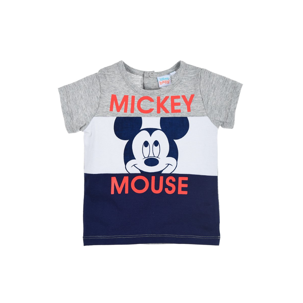 T-Shirt M.c. Mickey Mouse DISNEY Topolino Maglietta Neonato Bambino Sun City 6/24 Mesi - Ue0042grigio