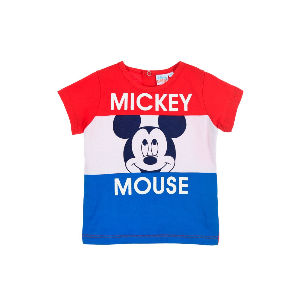 T-Shirt M.c. Mickey Mouse DISNEY Topolino Maglietta Neonato Bambino Sun City 6/24 Mesi - Ue0042rosso