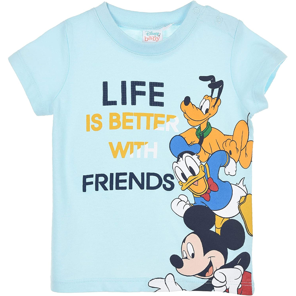 T-Shirt M.c. Mickey Mouse DISNEY Topolino Maglietta Neonato Bambino Sun City 6/24 Mesi - Ue0062azzurro