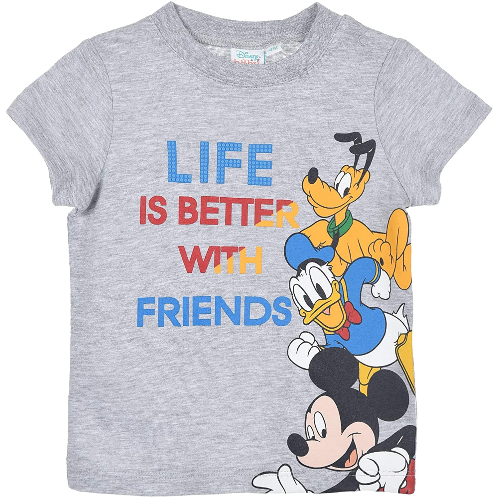 T-Shirt M.c. Mickey Mouse DISNEY Topolino Maglietta Neonato Bambino Sun City 6/24 Mesi - Ue0062grigio