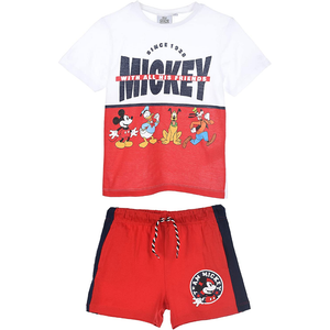 Completo Estivo Mickey Mouse DISNEY Topolino Short + T-Shirt Bambino Sun City 3/8 Anni - Ue1162rosso