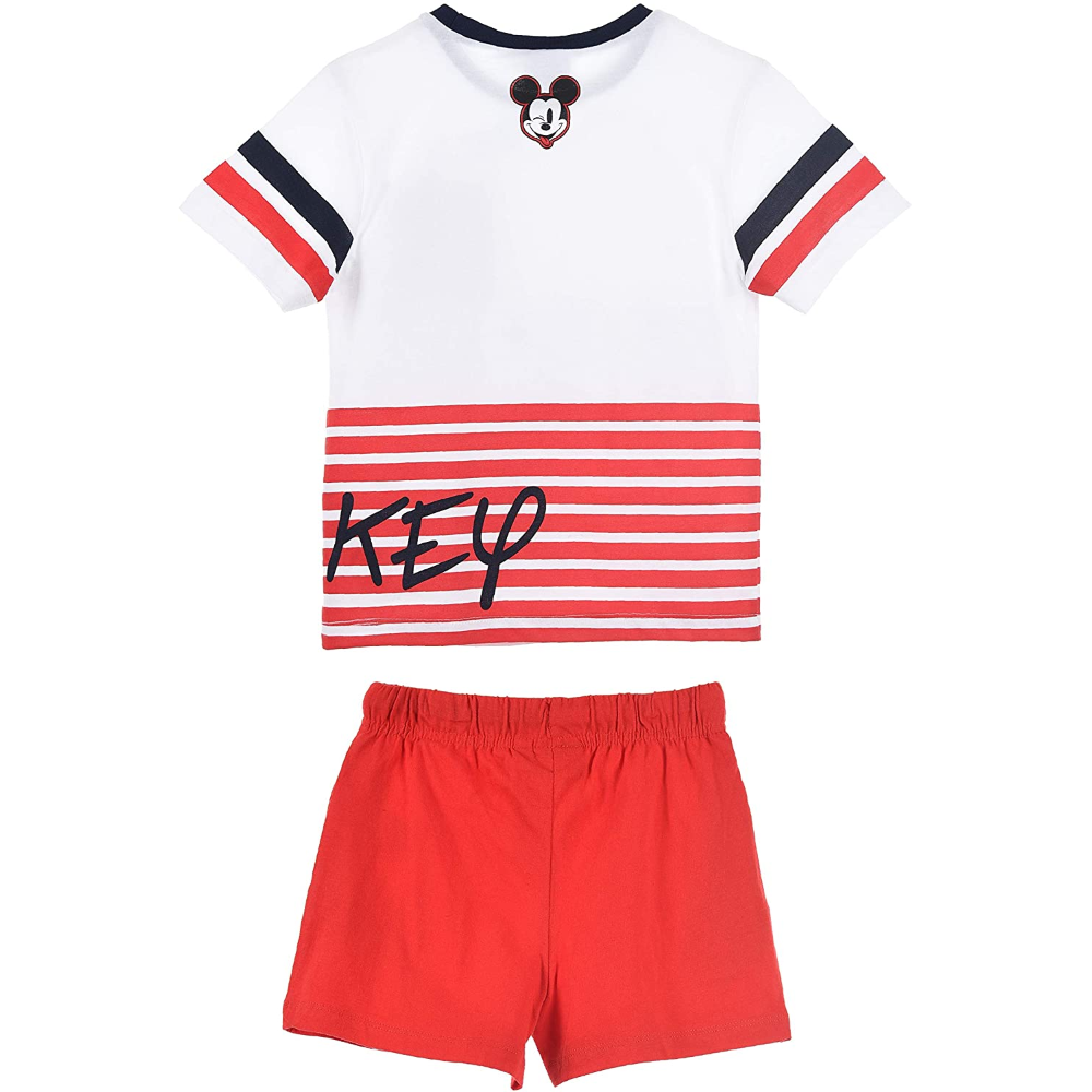 Completo Estivo Mickey Mouse DISNEY Topolino Short + T-Shirt Bambino Sun City 3/8 Anni - Ue1168rosso