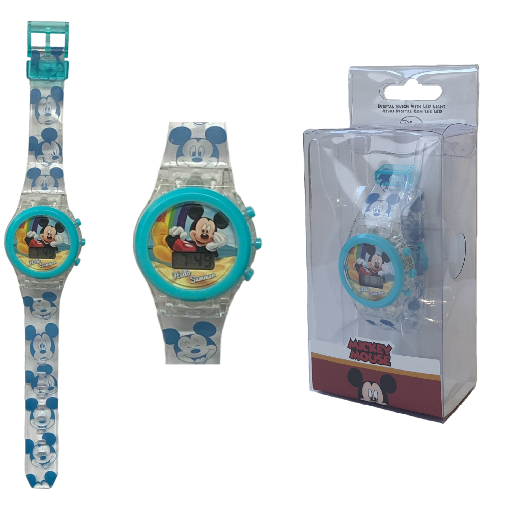 Orologio da Polso Digitale Mickey Mouse DISNEY Topolino con LED in Confezione Regalo - Wd20368