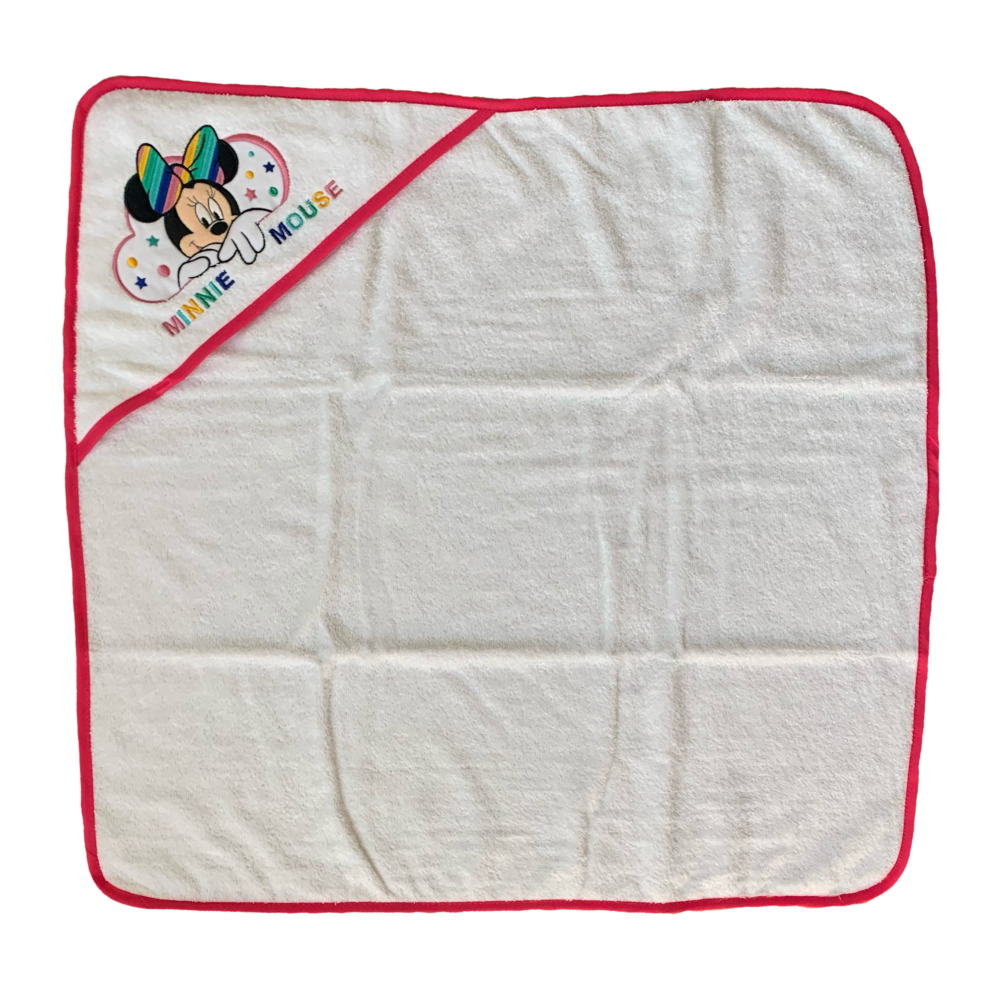 Accappatoio Triangolo Minnie Mouse DISNEY Neonato Bambina Asciugamano in Cotone - Min1727/2