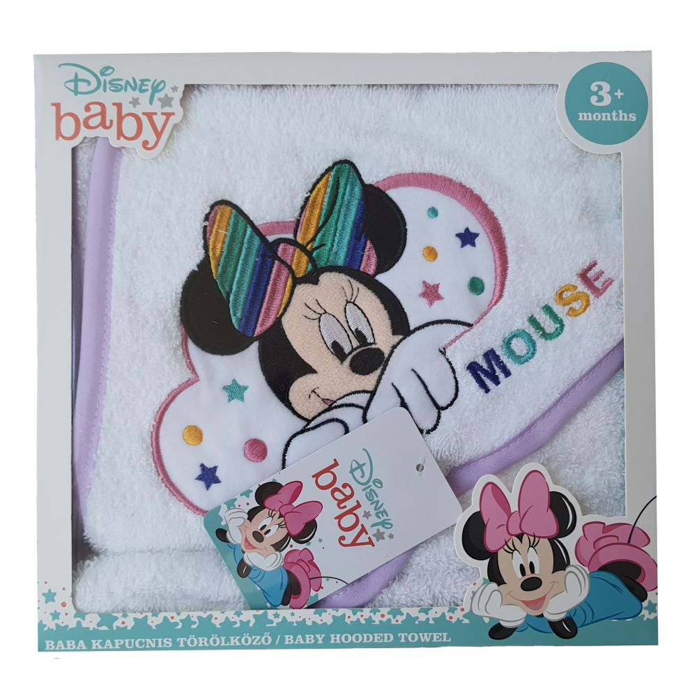 Accappatoio Triangolo Minnie Mouse DISNEY Neonato Bambina Asciugamano in Cotone - Min1727/3