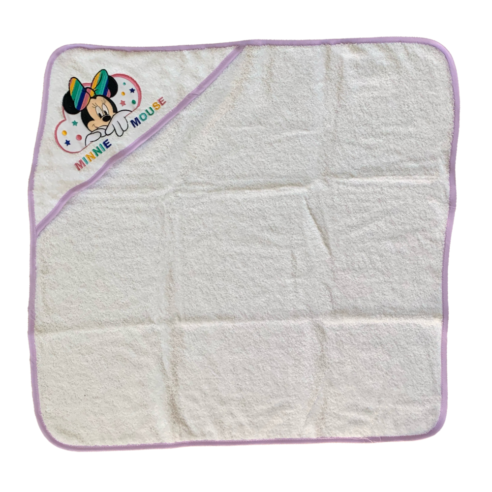 Accappatoio Triangolo Minnie Mouse DISNEY Neonato Bambina Asciugamano in Cotone - Min1727/3