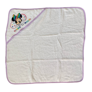 Accappatoio Triangolo Minnie Mouse DISNEY Neonato Bambina Asciugamano in Cotone - Min1727/3