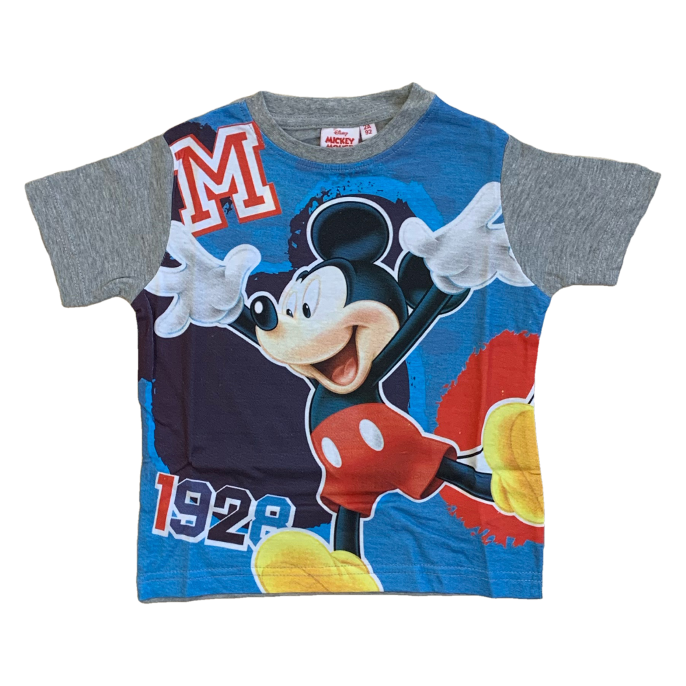 Completo Estivo Mickey Mouse DISNEY Topolino Short + T-Shirt Bambino 2/6 Anni - Mic2022-0760grigio