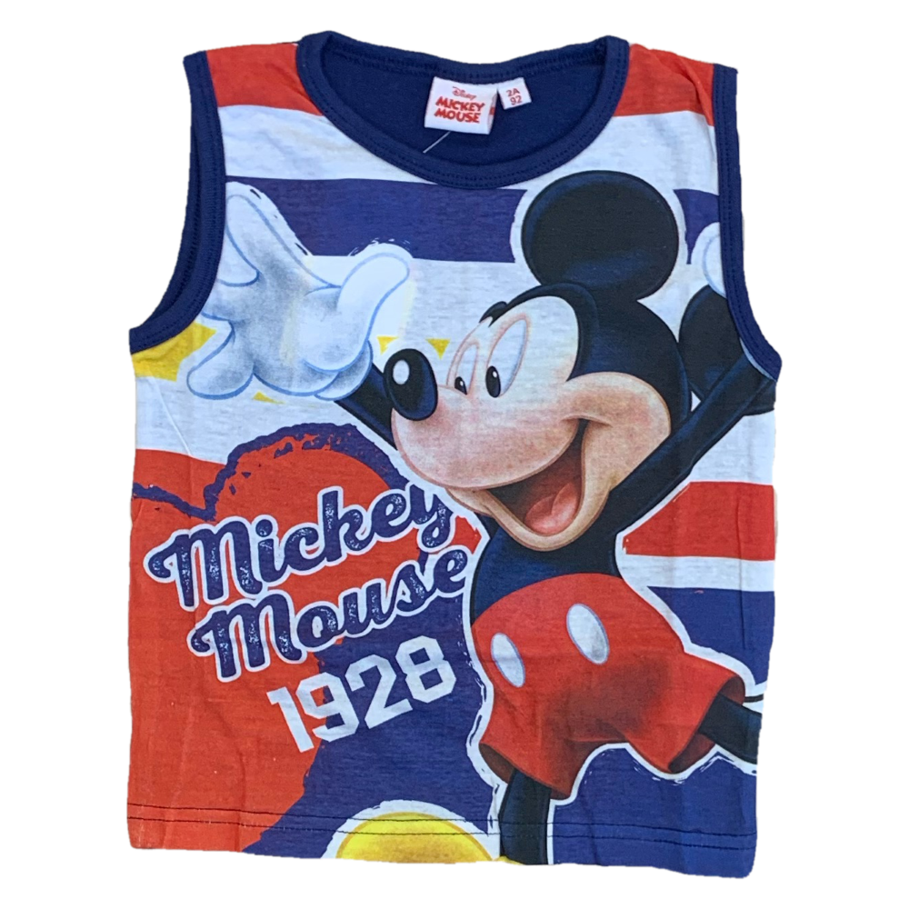 Completo Estivo Mickey Mouse DISNEY Topolino Short + Canotta Bambino 2/6 Anni - Mic2022-0538blu