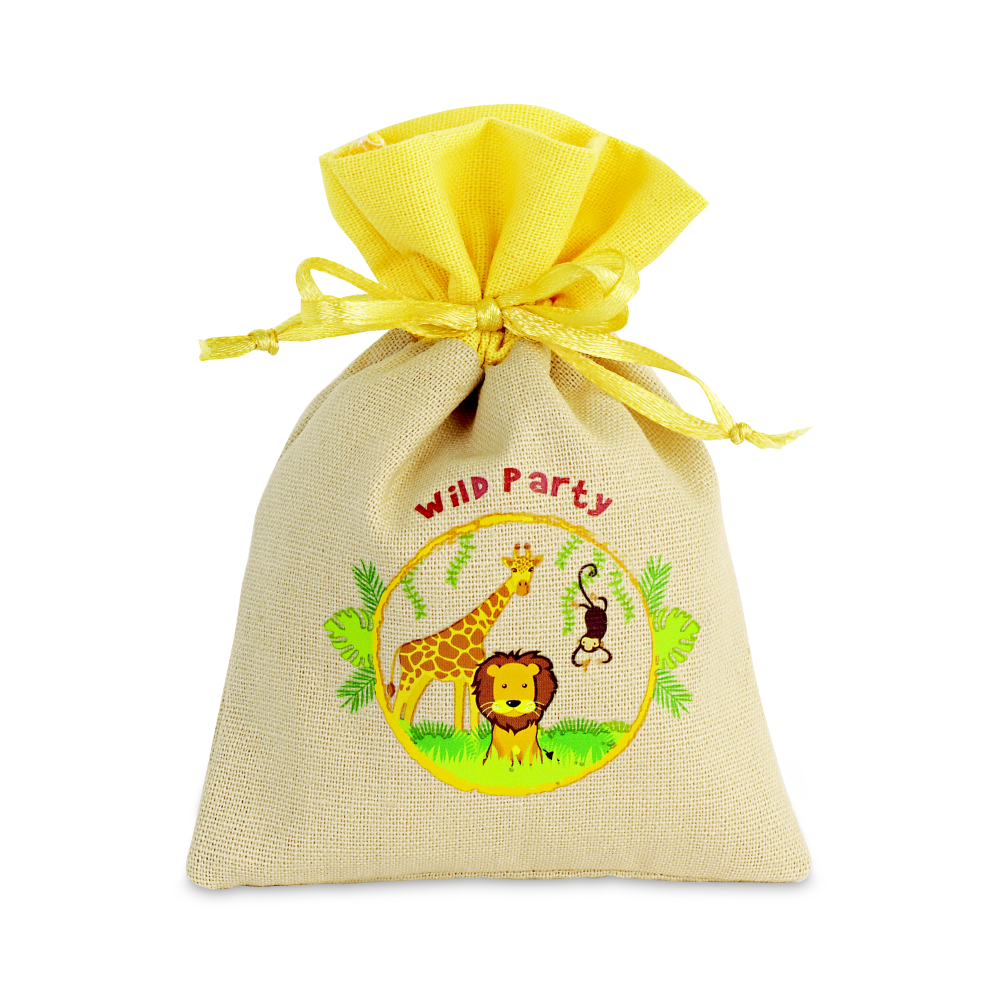 Sacchetto in Juta Savana DISNEY Topolino Porta Oggetti 10 X 14 CM con Confetti - 28952