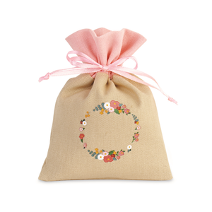 Sacchetto in Juta Flowers DISNEY Minnie Porta Oggetti 10 X 14 CM con Confetti - 28955