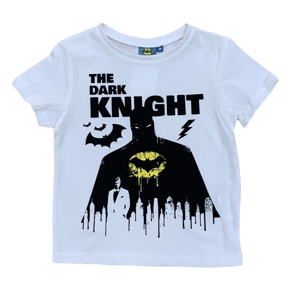 T-Shirt M.c. Batman Maglietta Bambino Sun City 3/8 Anni - Ue1174bianco