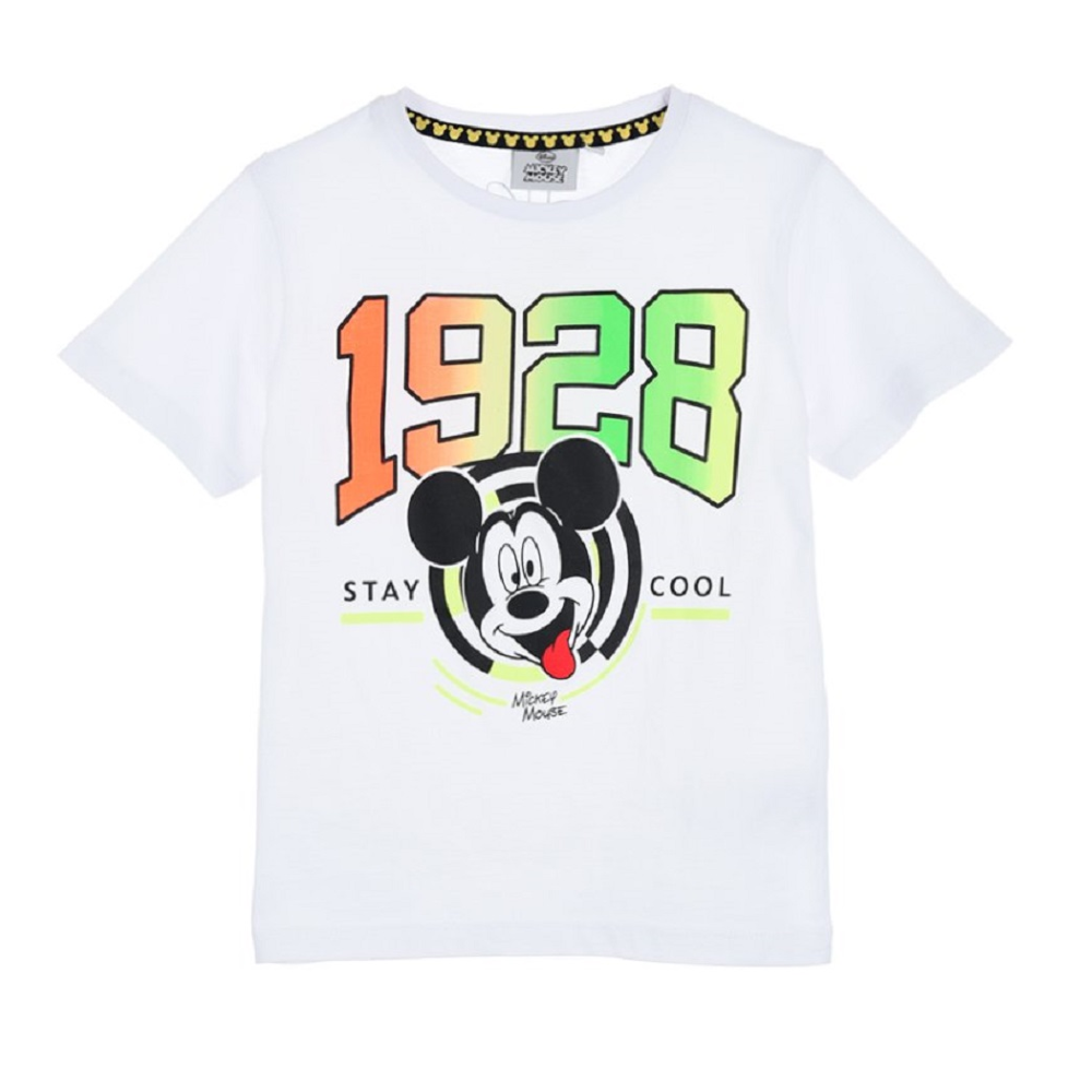 T-Shirt M.c. Mickey Mouse DISNEY Topolino Maglietta Bambino Sun City 3/8 Anni - Ue1166bianco