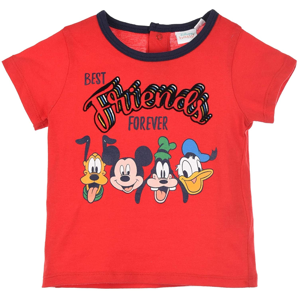 Completo Estivo Mickey Mouse DISNEY Topolino Short + T-Shirt Neonato Bambino Sun City 6/24 Mesi - Ue0063rosso