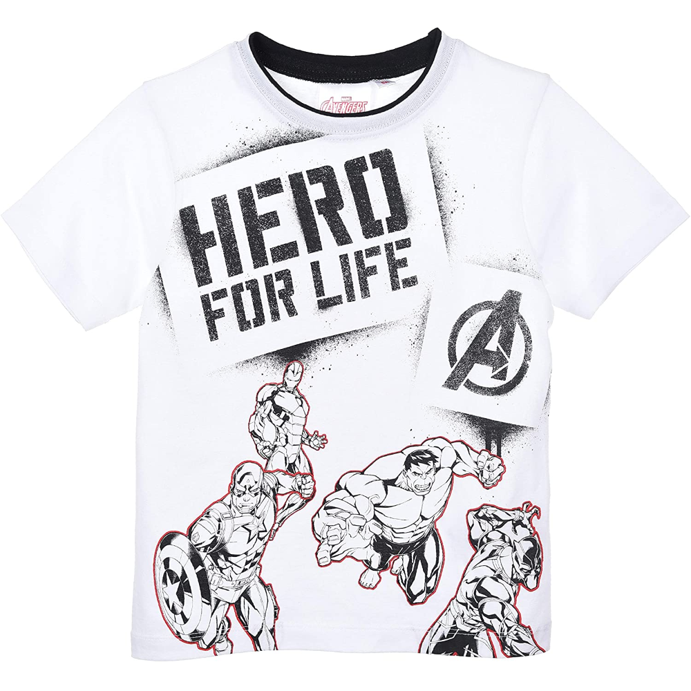 T-Shirt M.c. Avengers MARVEL Maglietta Bambino Sun City 4/10 Anni - Ue1062bianco