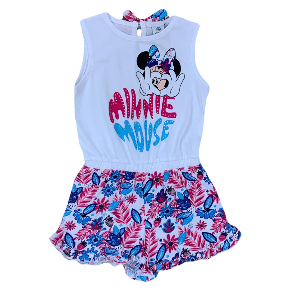 Tuta Intera Minnie Mouse DISNEY Bambina Sun City 3/8 Anni - Ue1096bianco