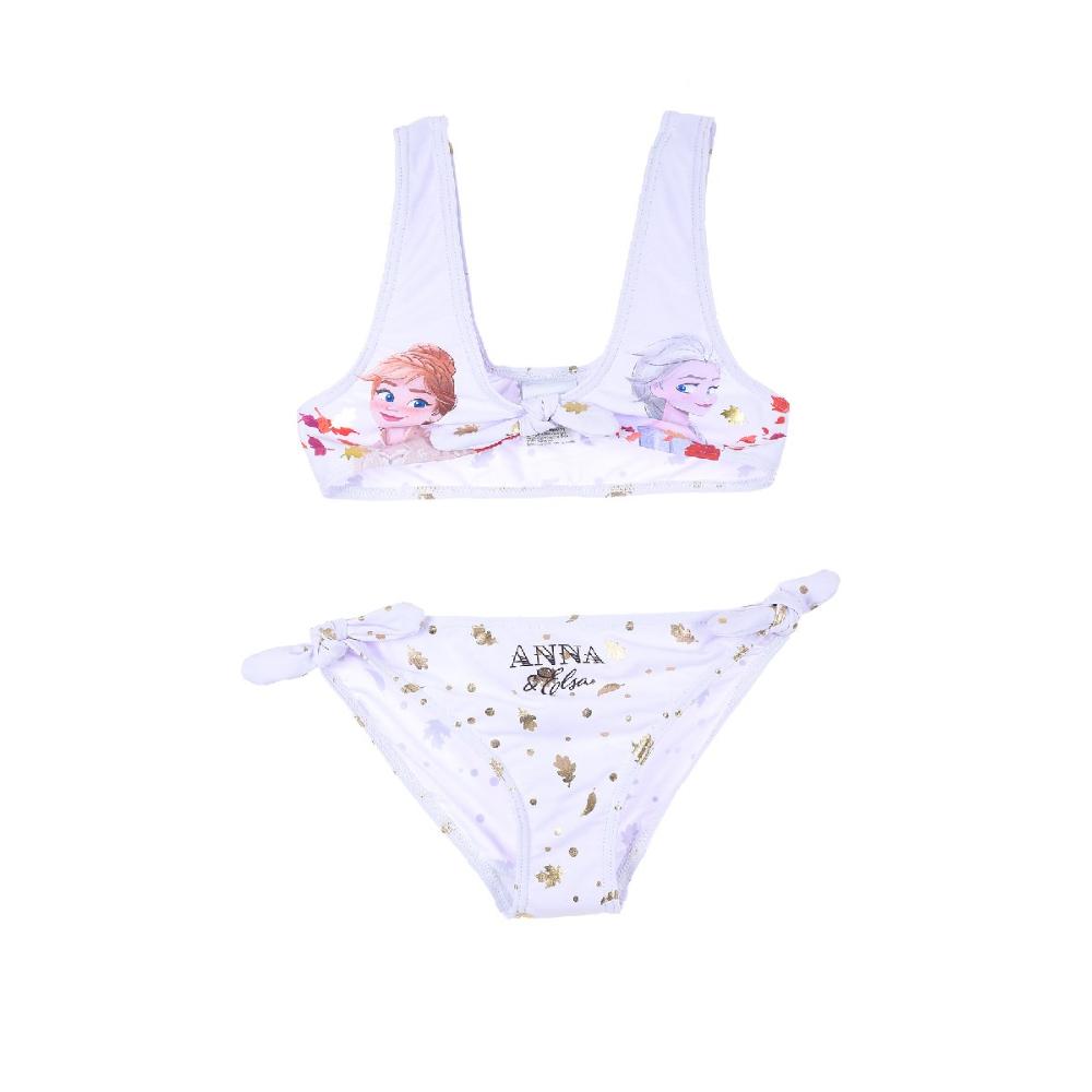 Costume Mare Frozen Elsa Anna DISNEY Bikini 2 Pezzi Bambina - Ue1862bianco