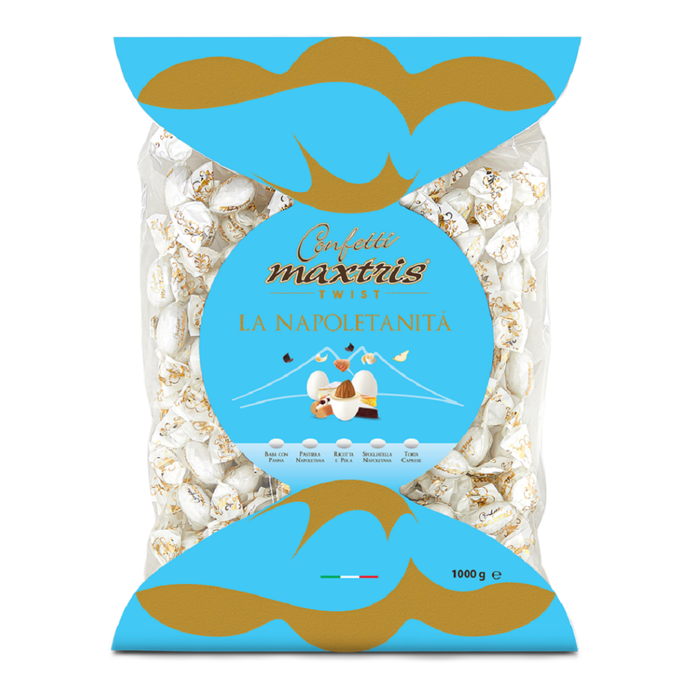 Confetti Maxtris Twist Napoletanità Cioccolato Bianco Fondente Mandorla Monoporzione 1 Kg Confettata - Twmaxnap