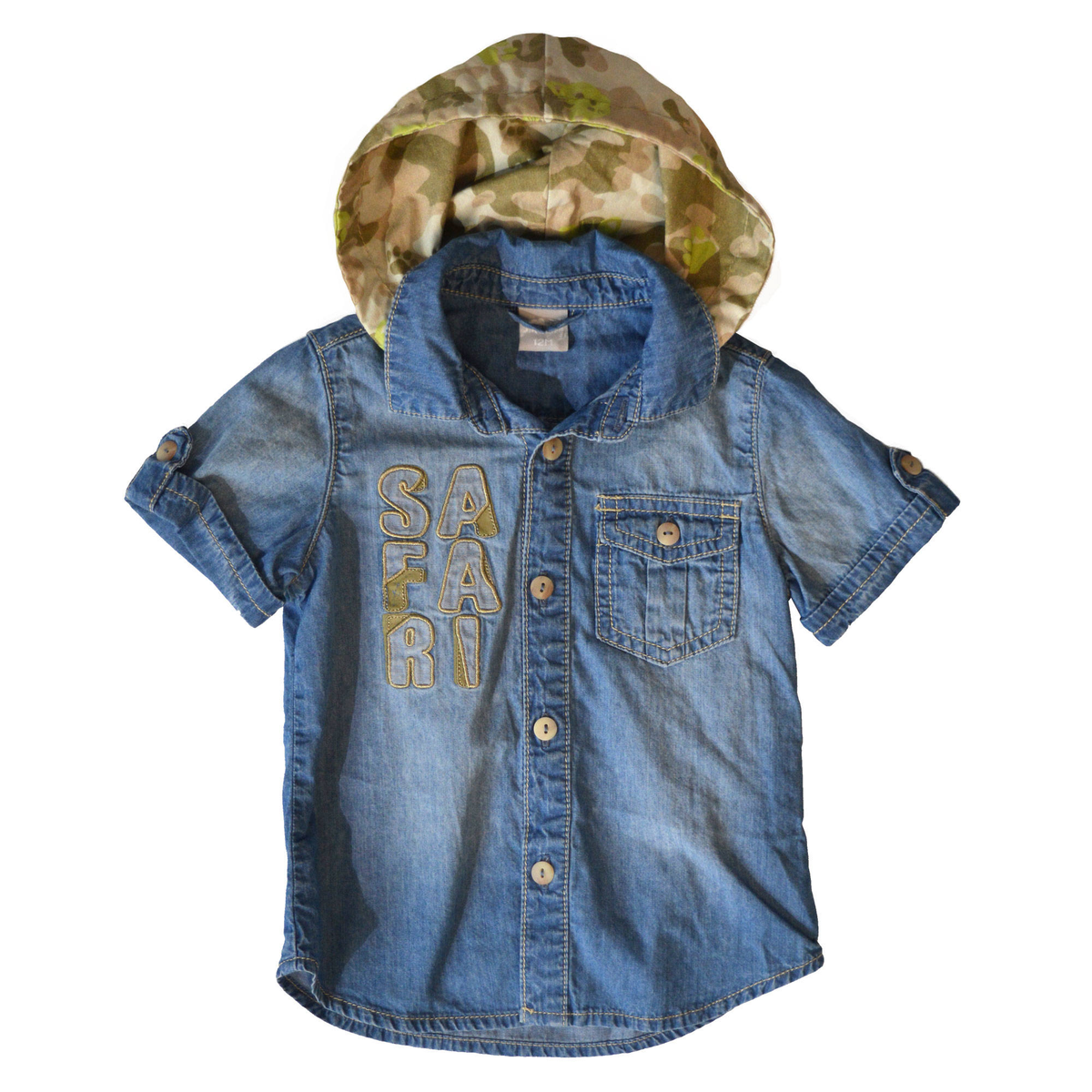 Camicia con Cappuccio Bambino Neonato Mauli Taglie 6/36 Mesi - 80501