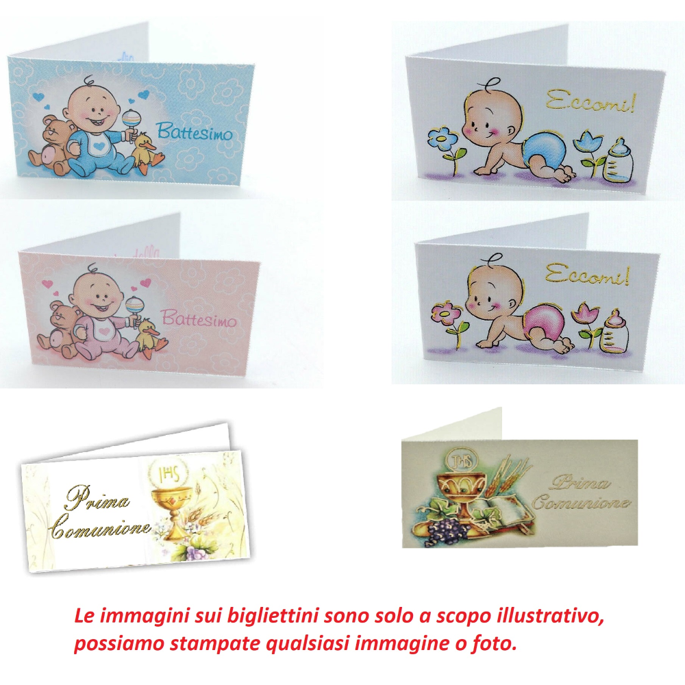 Biglietti per Bomboniere Personalizzati Pz. 50