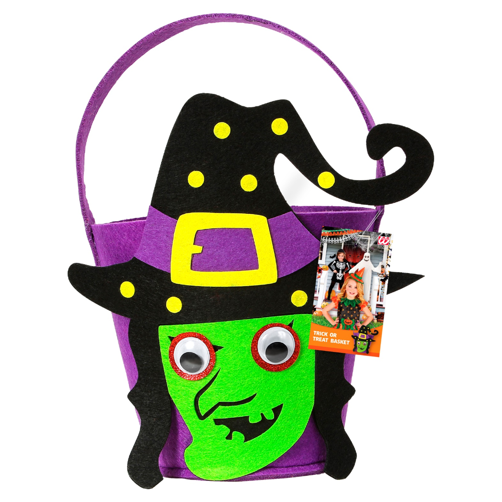 Cestino Borsetta Dolcetto O Scherzetto Strega Accessori Halloween Carnevale Cosplay Bambina - 01346