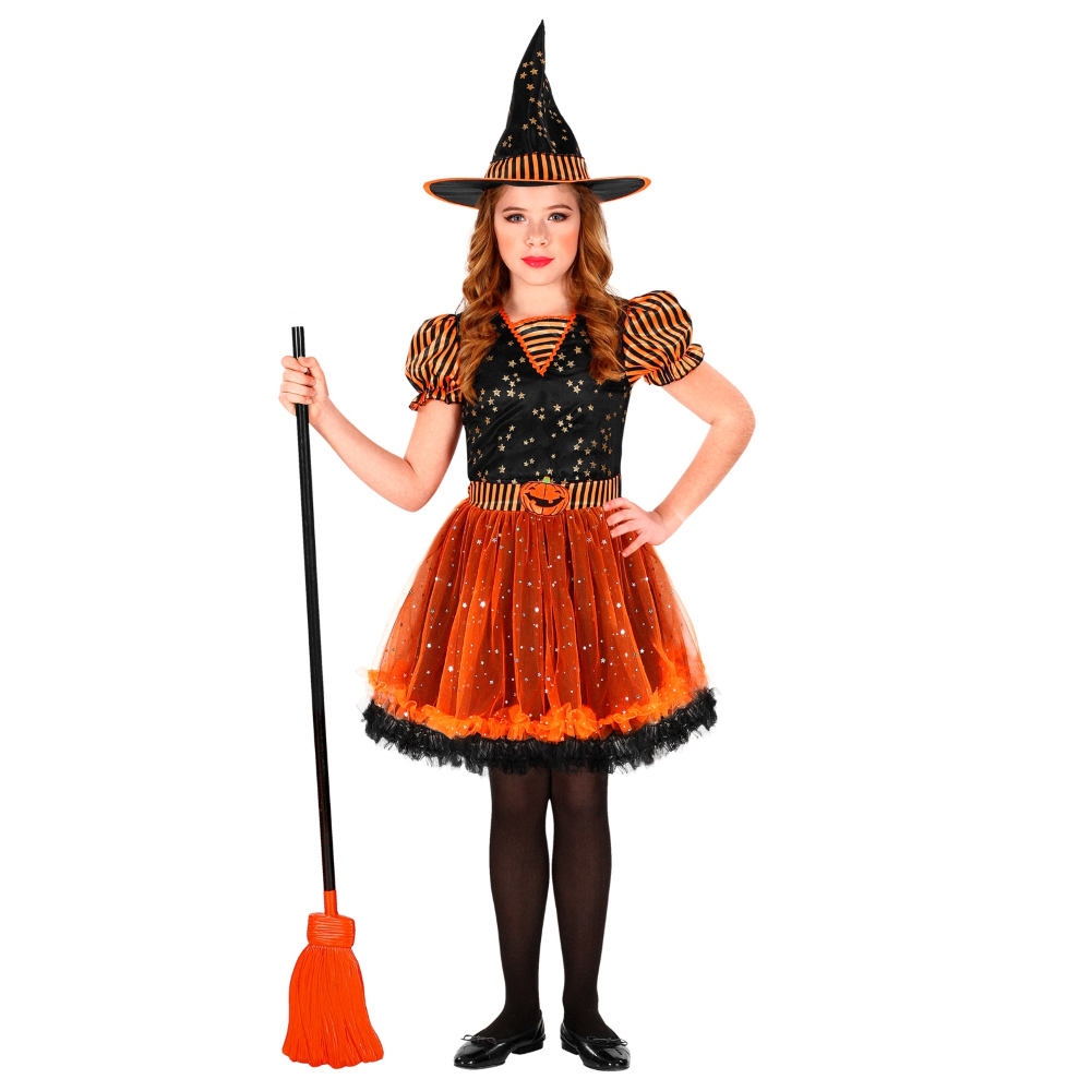 Costume Vestito Abito Travestimento Carnevale Halloween Strega Bambina - 0181