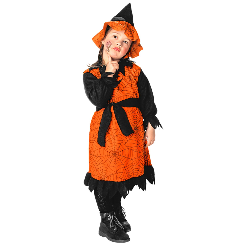 Costume Vestito Abito Travestimento Carnevale Halloween Streghetta Bambina - 3619