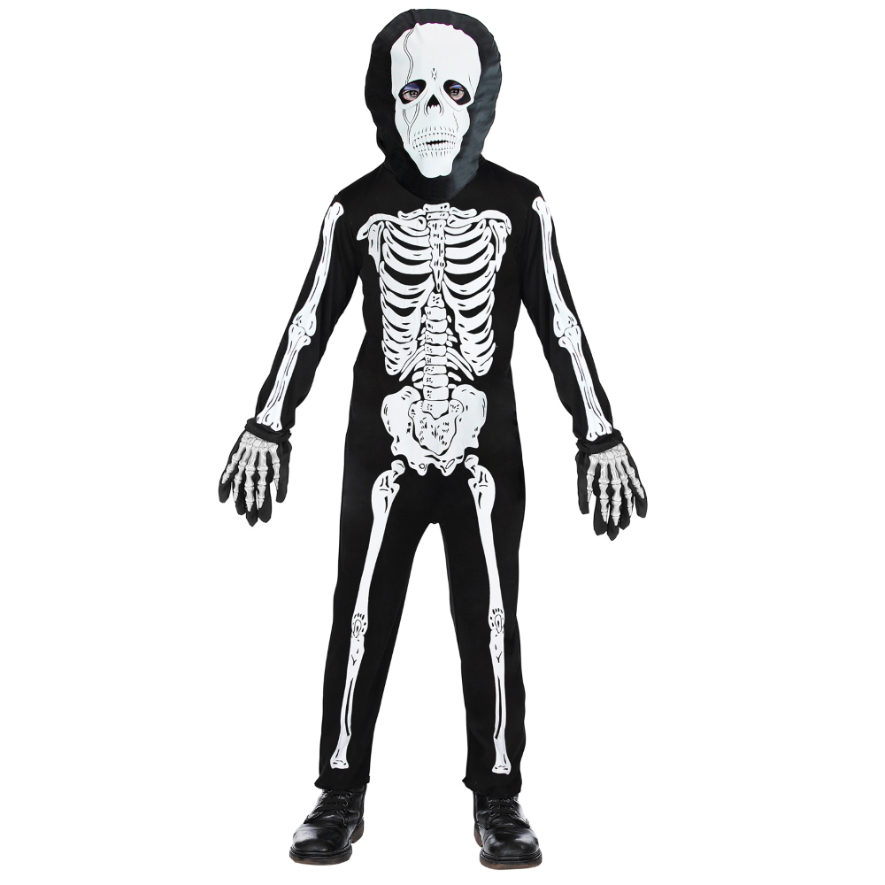 Costume Vestito Abito Travestimento Carnevale Halloween Cosplay Bambino Scheletro - 3811