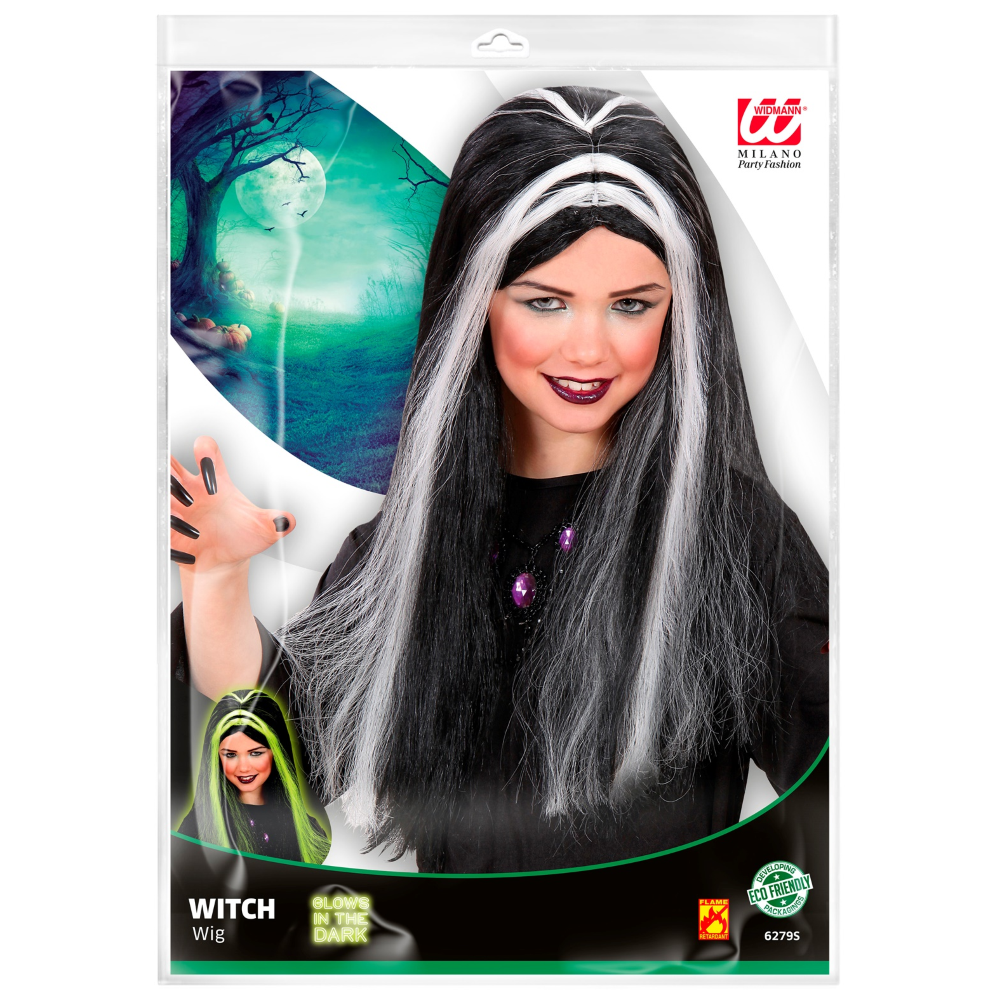 Vestito Carnevale + Accessori Strega Vestito Cappello Scopa Parrucca Halloween Bambina 4/5 Anni - 0250+6279s+03231