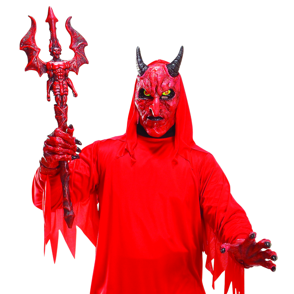 Vestito Carnevale con Accessori Diavolo Tridente Travestimento Halloween Bambino 5/7 Anni - 0249+6976d