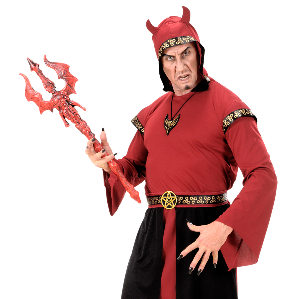 Vestito Carnevale con Accessori Diavolo Tridente Travestimento Halloween Bambino 8/10 Anni - 0249+6976d