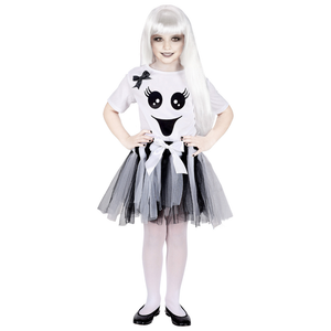 Costume Vestito Abito Travestimento Carnevale Halloween Cosplay Bambina- Fantasma - 9653