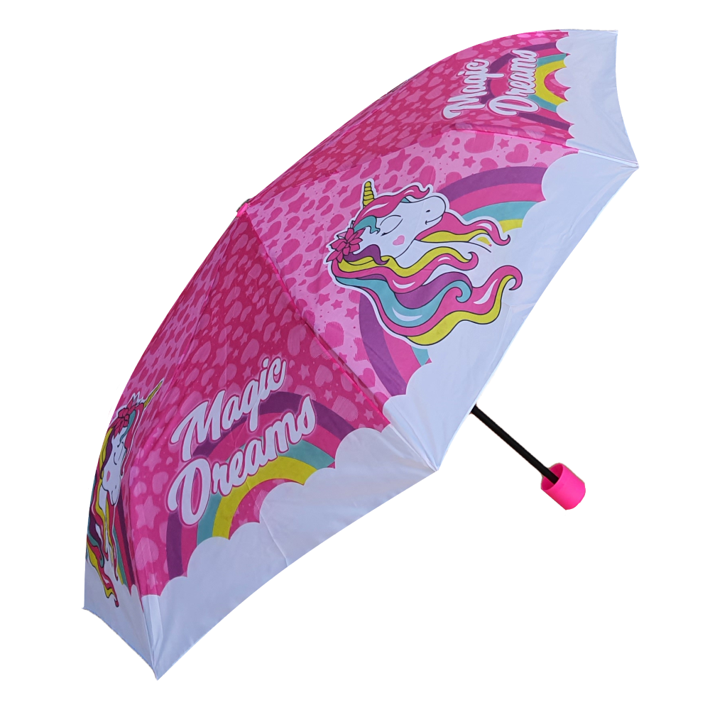 Ombrello Pieghevole Unicorno 8 Raggi Bambina - X02545mc