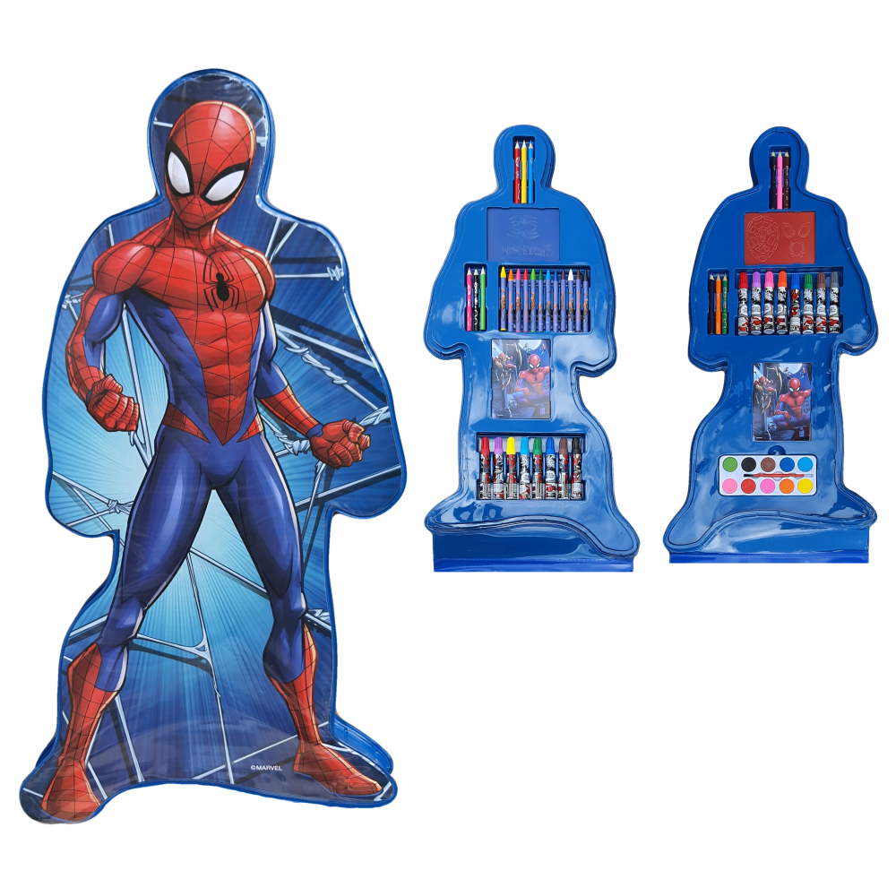 Colori Maxi Set Sagomato Spiderman MARVEL 56 Pezzi Bambino - Sp0584