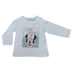 T-Shirt M.l. Minnie Mouse DISNEY Maglietta Neonata Sun City - Hu0048bianco