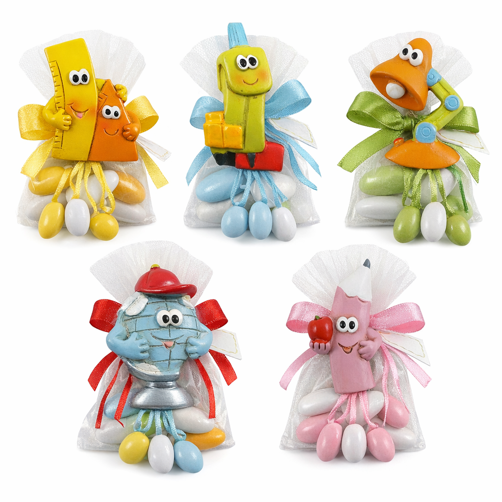 Bomboniera Statuina Calamita Compasso Lampada Mappamondo Matita Righello Magnete in Ceramica Oggetti Cerimonie Ilary Queen Personalizzanili