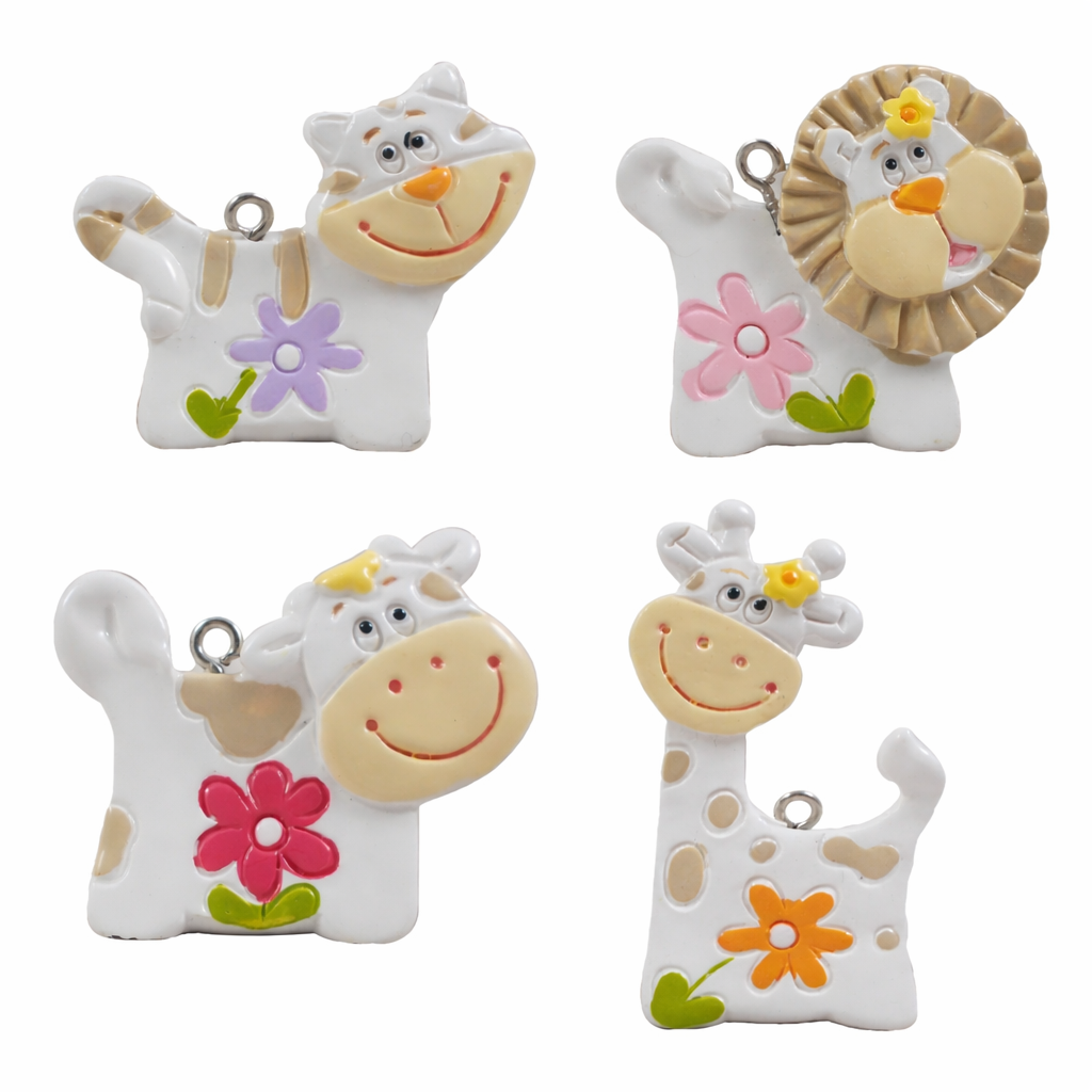 Bomboniera Statuina Ciondolo Animali Gatto Mucca Giraffa Leone in Ceramica Oggetti per Cerimonie Ilary Queen Personalizzanili
