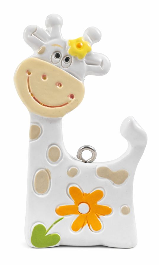 Bomboniera Statuina Ciondolo Animali Gatto Mucca Giraffa Leone in Ceramica Oggetti per Cerimonie Ilary Queen Personalizzanili