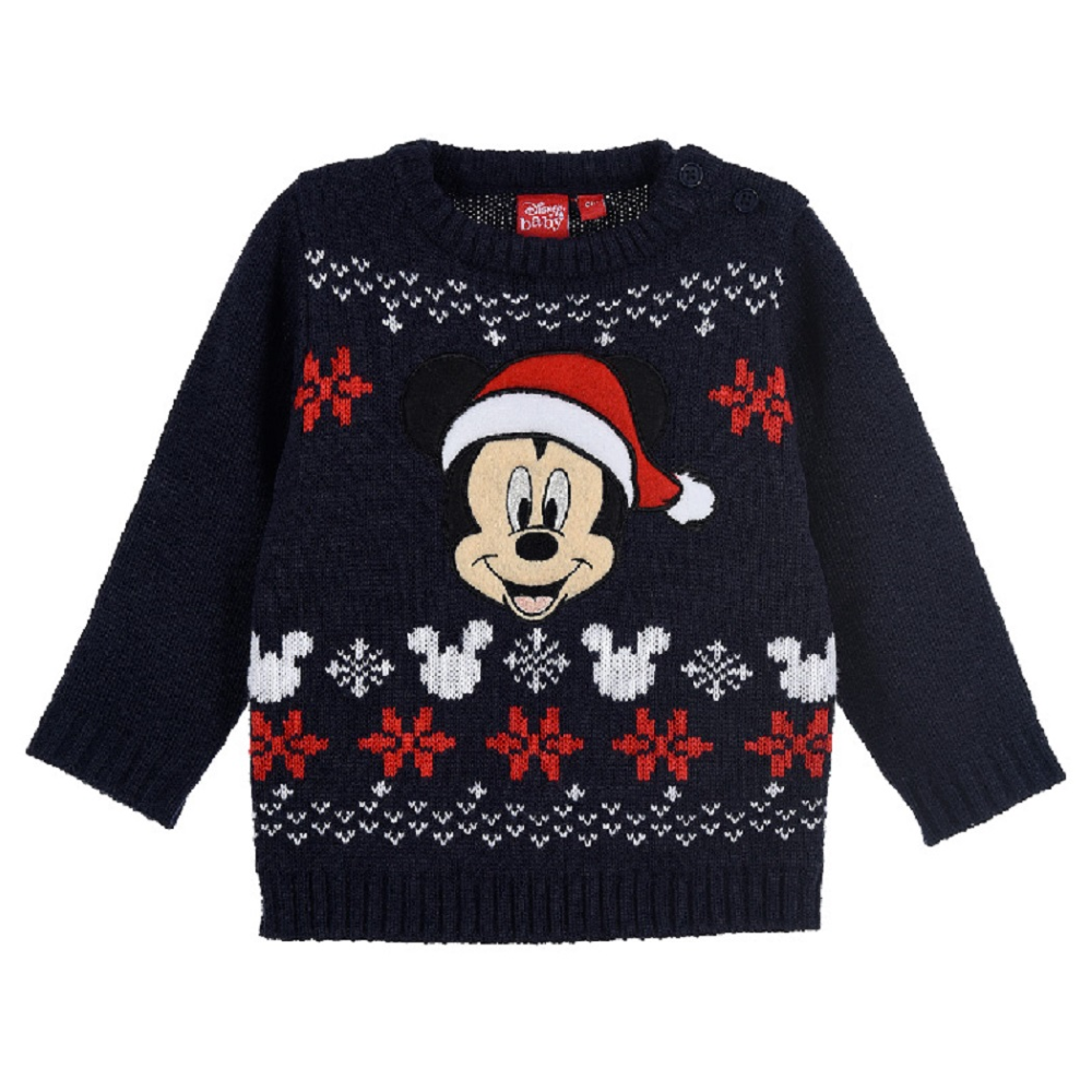 Maglione Natalizio Mickey Mouse DISNEY Topolino Maglietta Neonato Bambino Sun City - Hu0034blu