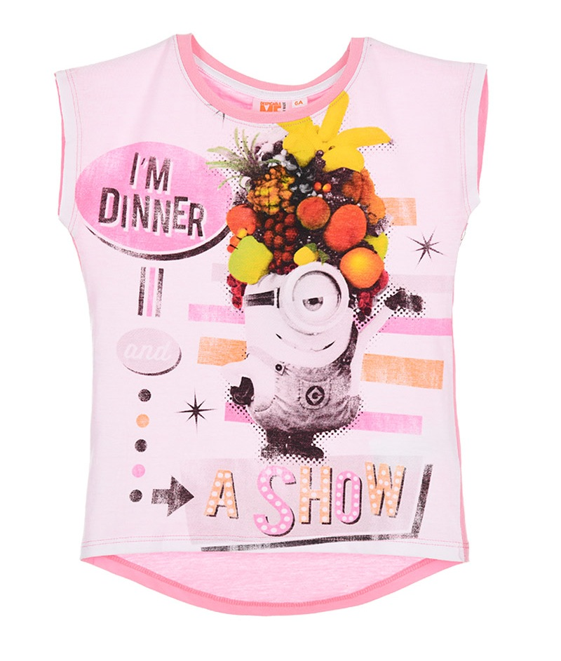 T-Shirt Maglietta Cattivissimo Me Minions Manica Corta Estiva Bambina 3/8 Anni - Ep1603rosa