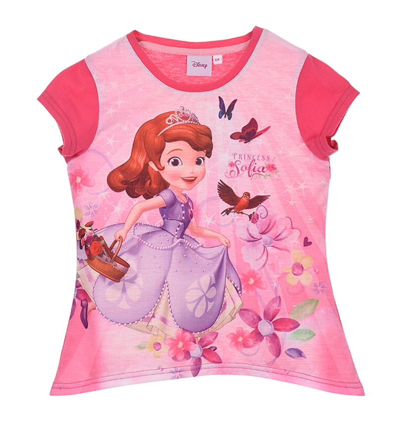 T-Shirt Maglietta Prinicipessa Sofia Manica Corta Estiva Bambina DISNEY 3/6 Anni - Ep1458fuxia