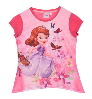 T-Shirt Maglietta Prinicipessa Sofia Manica Corta Estiva Bambina DISNEY 3/6 Anni - Ep1458fuxia