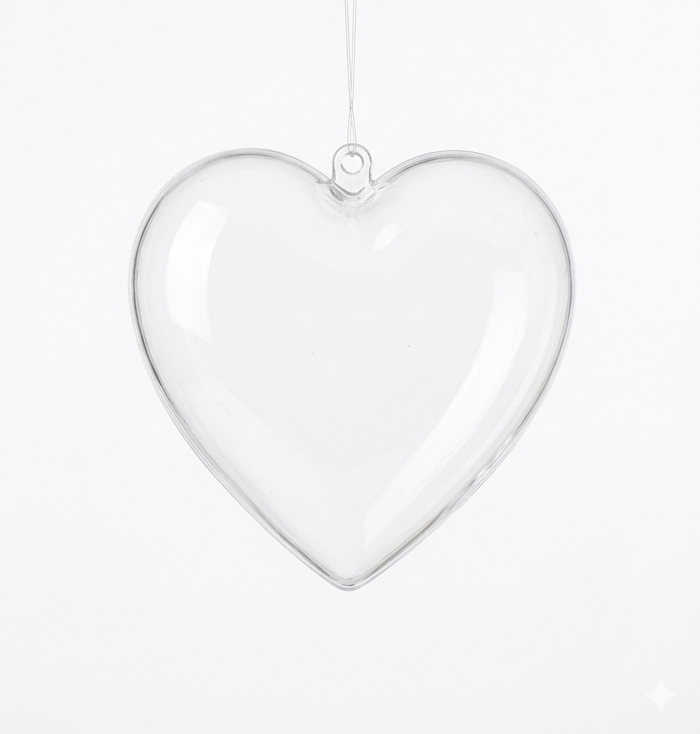 Bomboniere DISNEY Scatolina in Plastica Trasparente a Cuore Cm. 6x6x3.5