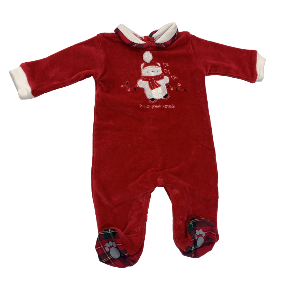 Tutina in Ciniglia il Mio Primo Natale Yours Culla Bambino Neonato 80%co 20%pl - Y6750