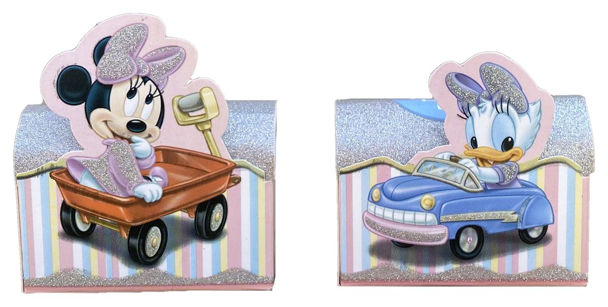 Bomboniere DISNEY Scatoline Porta Confetti Minnie e Paperina New Cm. 7.5x7x4