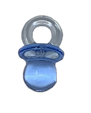 Bomboniera Ciuccio in Plastica Celeste Cm. 2; Conf. da 24 Pezzi Nascita e Battesimo