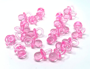 Bomboniera Ciuccio Rosa in Plastica Cm. 2; Conf. da 24 Pezzi Nascita e Battesimo