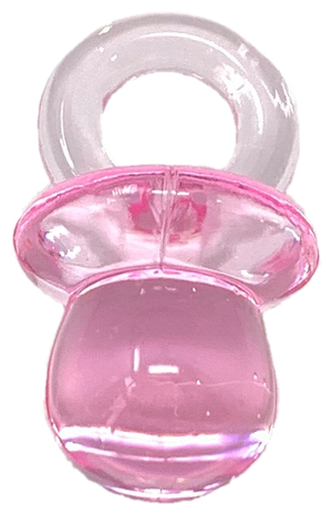 Bomboniera Ciuccio Rosa in Plastica Cm. 2; Conf. da 24 Pezzi Nascita e Battesimo