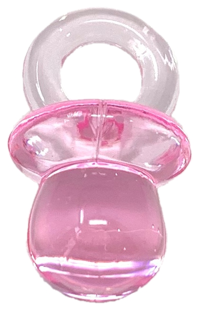 Bomboniera Ciuccio Rosa in Plastica Cm. 2; Conf. da 24 Pezzi Nascita e Battesimo