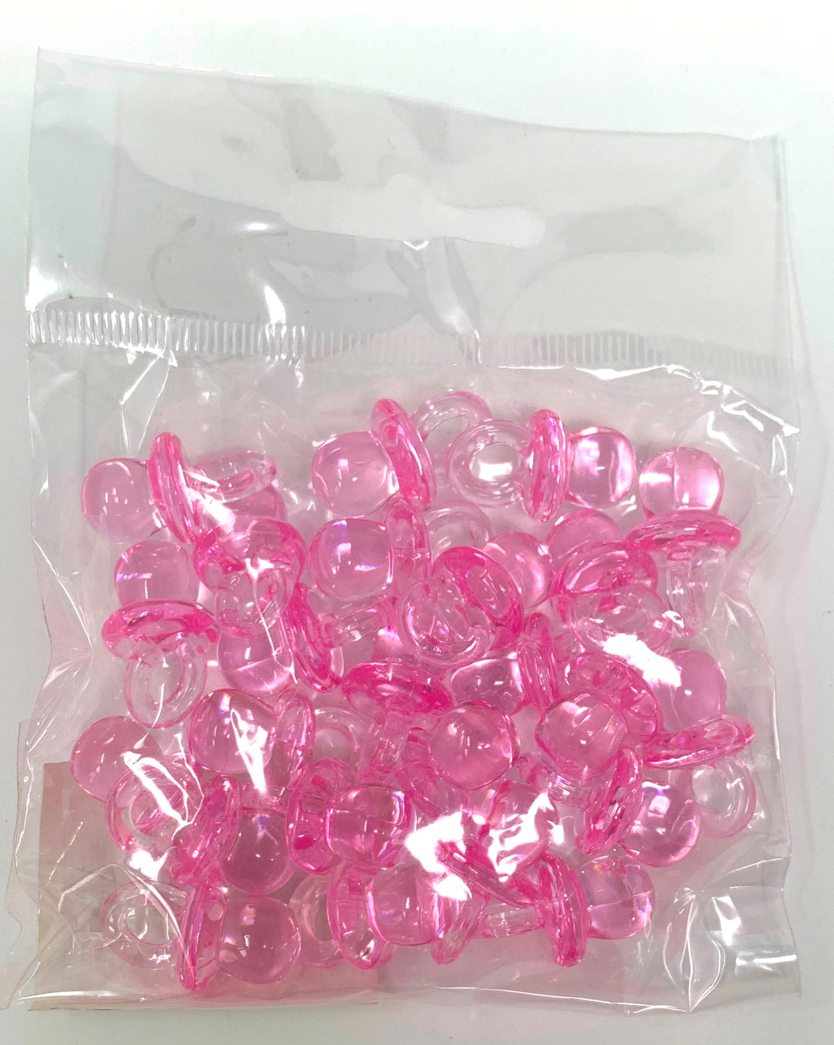 Bomboniera Ciuccio Rosa in Plastica Cm. 2; Conf. da 24 Pezzi Nascita e Battesimo